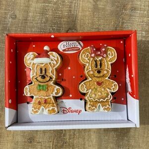 New Disney Mickey & Minnie Mouse Gingerbread Salt & Pepper Shakers Christmas